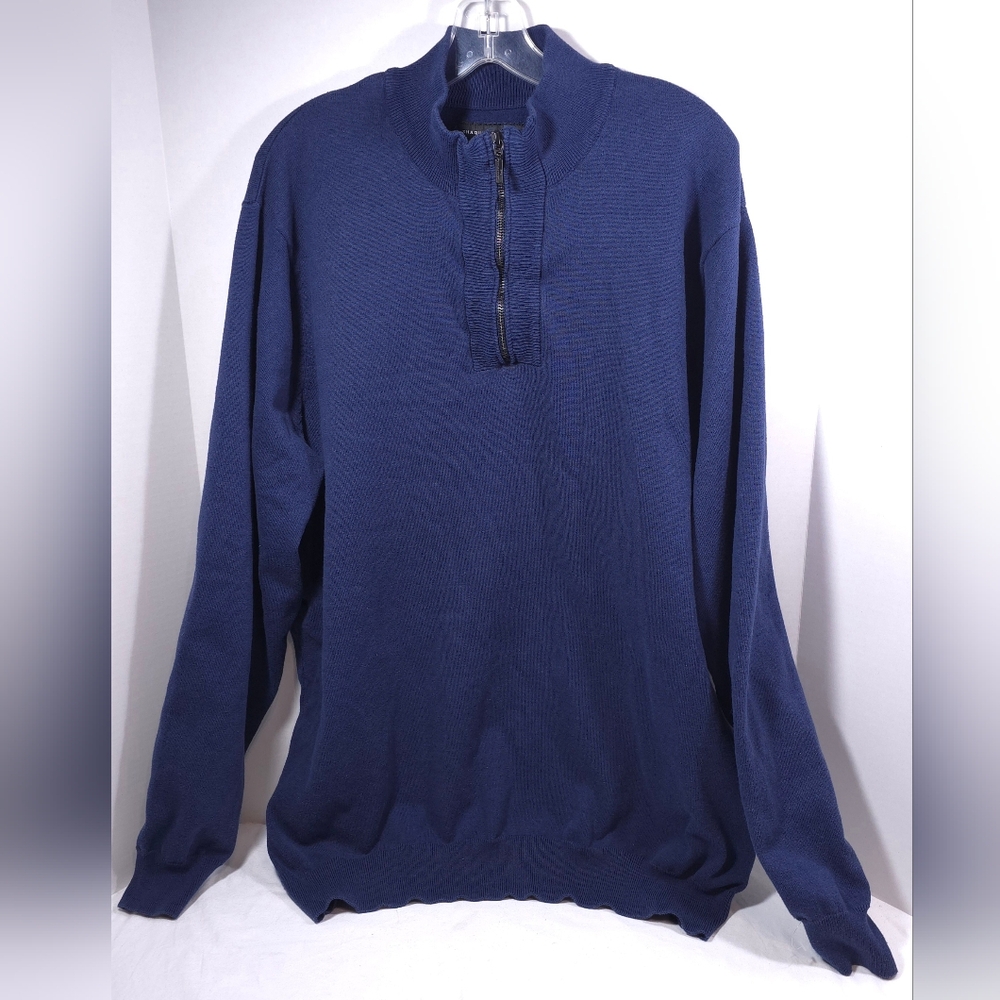 Shaquille O' Neil XLG 1/4 Zip Sweater Men's 2XLT Navy Blue